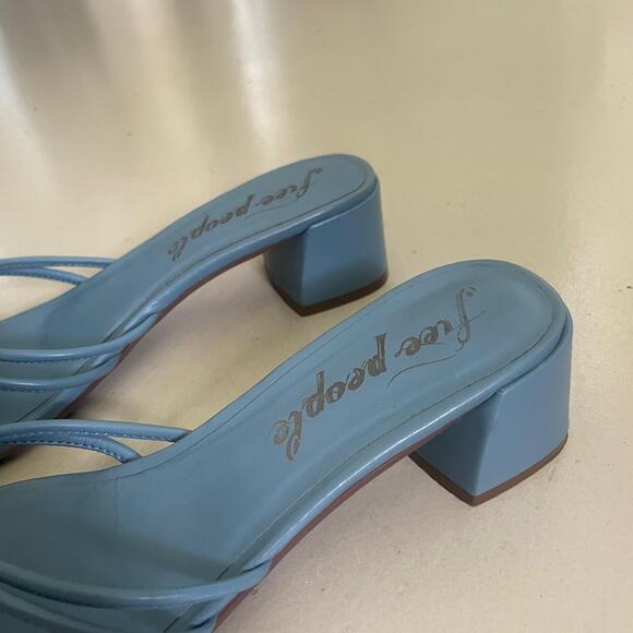 Free People Double Straps Slip On Slide Sandals Blue Size 9 - Picture 6 of 11